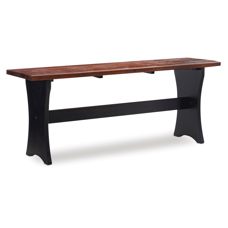 Riverbay Furniture Kerry Planked Solid Wood Dining Nook Set in Black