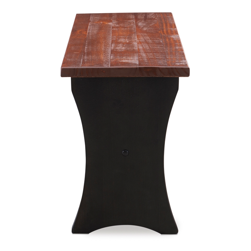 Riverbay Furniture Kerry Planked Solid Wood Dining Nook Set in Black