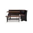 Riverbay Furniture Kerry Planked Solid Wood Dining Nook Set in Black