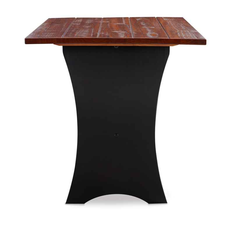 Riverbay Furniture Kerry Planked Solid Wood Dining Nook Set in Black