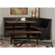 Riverbay Furniture Kerry Planked Solid Wood Dining Nook Set in Black