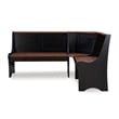 Riverbay Furniture Kerry Planked Solid Wood Dining Nook Set in Black