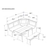 Riverbay Furniture Kerry Planked Solid Wood Dining Nook Set in Antique White