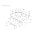 Riverbay Furniture Kerry Planked Solid Wood Dining Nook Set in Antique White