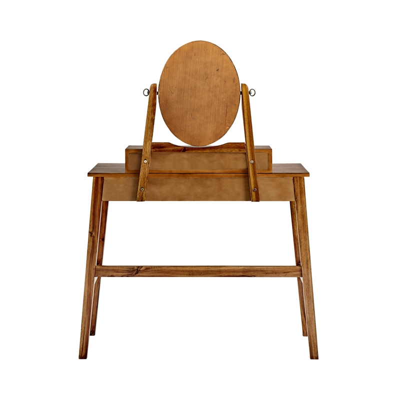 Riverbay Furniture Wood Vanity Set in Walnut Brown