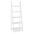 Riverbay Furniture 5-Shelf Transitional Wood Open Back Ladder Bookshelf in White