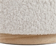 Riverbay Furniture Round Modern Wood Padded Storage Ottoman in Natural