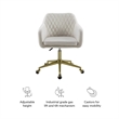 Riverbay Furniture Fabric & Metal Office Chair with Wheels in Off White/Gold