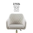 Riverbay Furniture Fabric & Metal Office Chair with Wheels in Off White/Gold