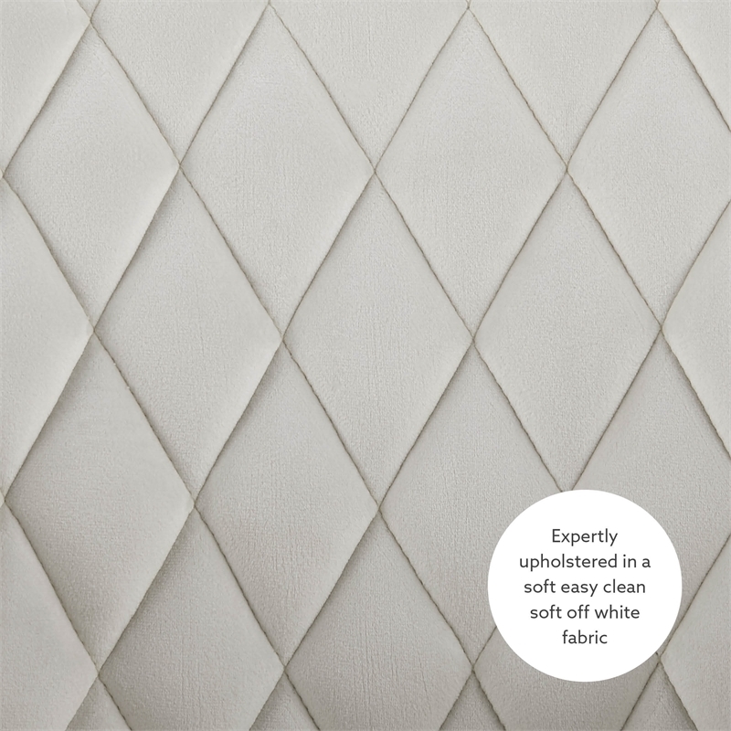 Riverbay Furniture Fabric & Metal Office Chair with Wheels in Off White/Gold