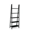 Riverbay Furniture 5-Shelf Transitional Wood Open Back Ladder Bookshelf in Black