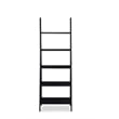 Riverbay Furniture 5-Shelf Transitional Wood Open Back Ladder Bookshelf in Black