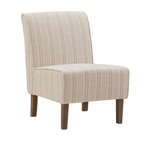 riverbay furniture stripe upholstered wood slipper chair in gray