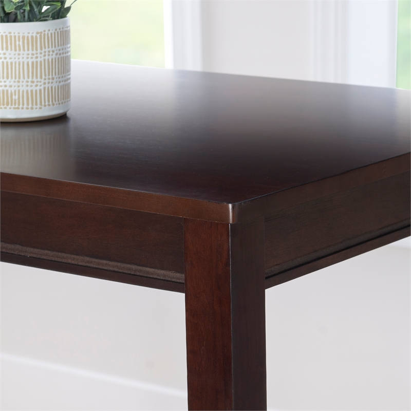 Riverbay Furniture Transitional Wood Bar Height Pub Table in Walnut Brown