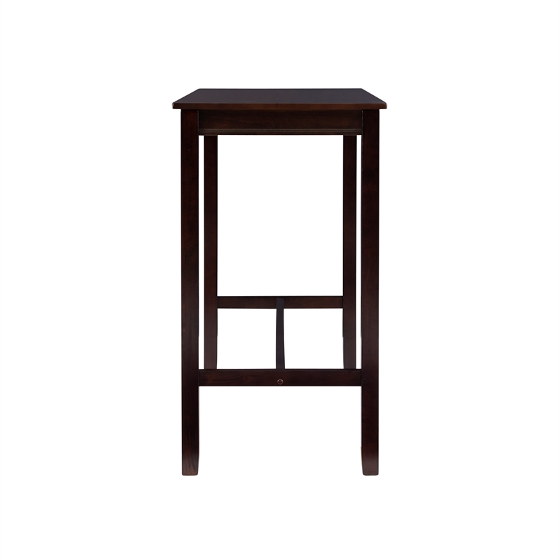 Riverbay Furniture Transitional Wood Bar Height Pub Table in Walnut Brown
