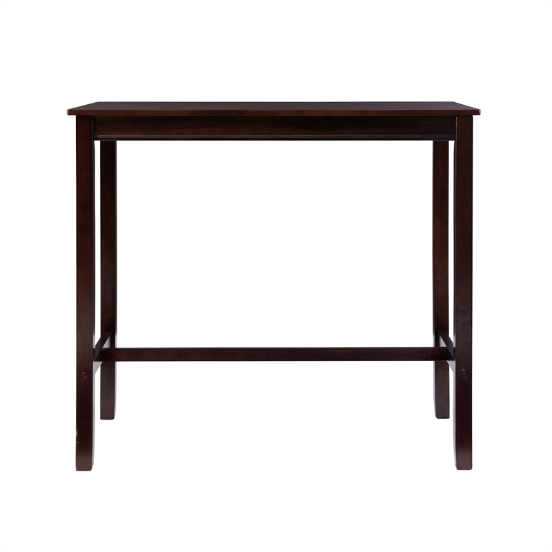 Riverbay Furniture Transitional Wood Bar Height Pub Table in Walnut Brown