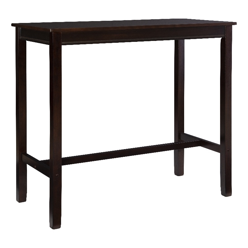 Riverbay Furniture Transitional Wood Bar Height Pub Table in Walnut Brown