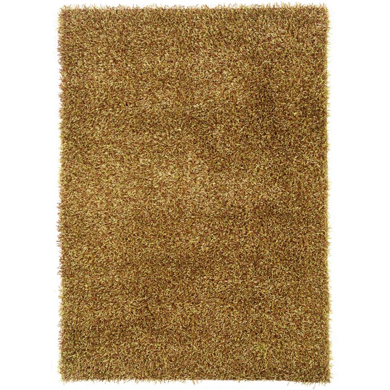 Riverbay Furniture 5' x 7' Hand Tufted Shag Rug in Grass Green and Brown