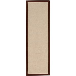 Riverbay Furniture 2'6&quot x 12' Transitional Wool Runner Rug in Natural and Brown
