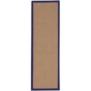 Riverbay Furniture 2'6&quot x 12' Transitional Wool Runner Rug in Cork and Blue