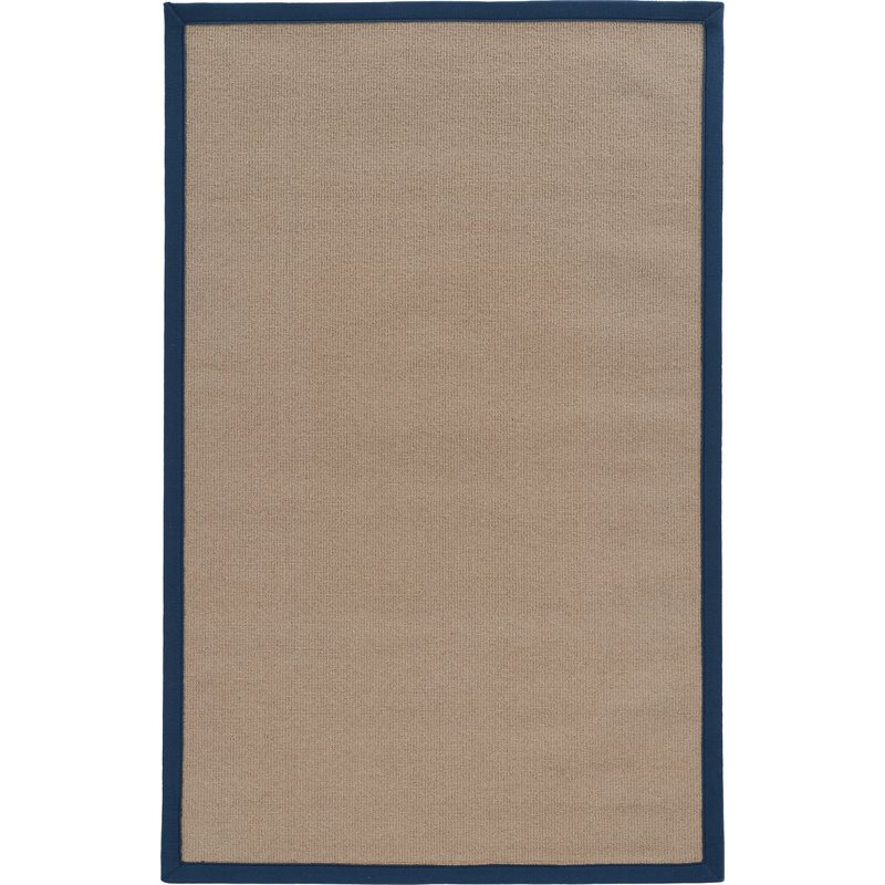 Riverbay Furniture 4' x 6' Transitional Wool Rug in Cork and Blue