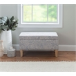 Riverbay Furniture Wood Upholstered Storage Ottoman in Stone Gray