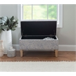 Riverbay Furniture Wood Upholstered Storage Ottoman in Stone Gray