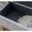 Riverbay Furniture Wood Upholstered Storage Ottoman in Stone Gray