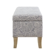 Riverbay Furniture Wood Upholstered Storage Ottoman in Stone Gray