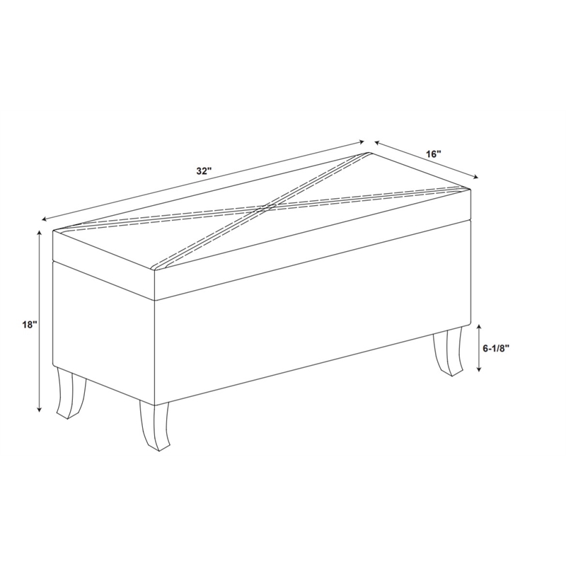 Riverbay Furniture Wood Upholstered Storage Ottoman in Stone Gray