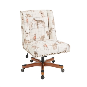 riverbay furniture dog wood upholstered office chair in beige