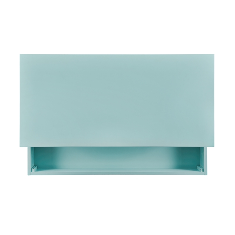 Riverbay Furniture Transitional Wood Lift Top Stand Up Desk in Turquoise Blue