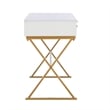 Riverbay Furniture Modern 2-Drawer Wood/Metal Desk in White/Gold