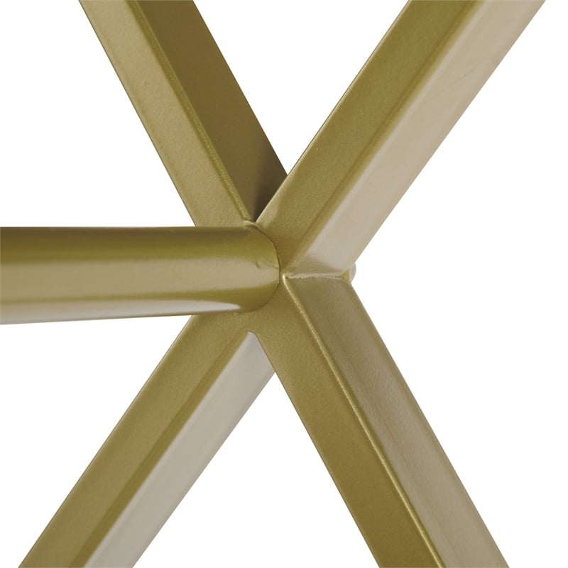 Riverbay Furniture Modern 2-Drawer Wood/Metal Desk in White/Gold