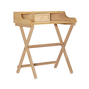 riverbay furniture wood folding desk in natural brown