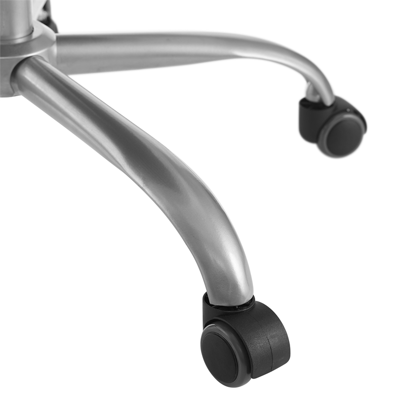 Riverbay Furniture Modern Fabric/Steel Office Chair w/ Wheels in Silver/Natural