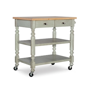 riverbay furniture wood kitchen cart in gray