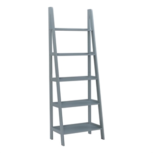 riverbay furniture wood ladder bookshelf in gray