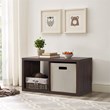 Riverbay Furniture Two Cubby Wood Storage Cabinet in Espresso