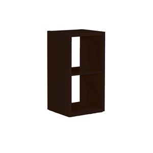 Riverbay Furniture Two Cubby Wood Storage Cabinet in Espresso