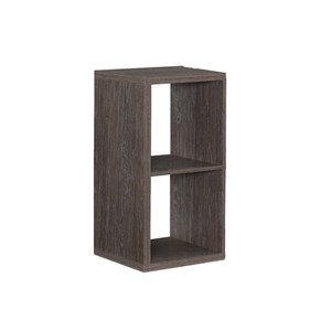 Riverbay Furniture Two Cubby Wood Storage Cabinet in Gray