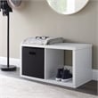 Riverbay Furniture Two Cubby Wood Storage Cabinet in White