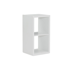 Riverbay Furniture Two Cubby Wood Storage Cabinet in White