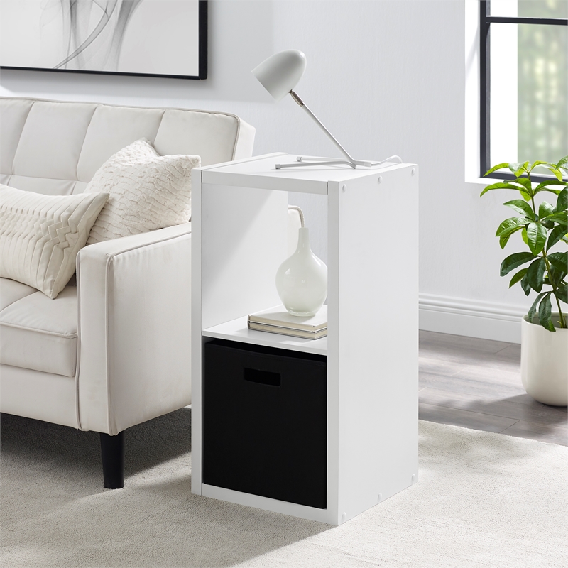 Riverbay Furniture Two Cubby Wood Storage Cabinet in White