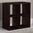Riverbay Furniture Four Cubby Wood Storage Cabinet in Espresso