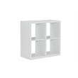 Riverbay Furniture Four Cubby Wood Storage Cabinet in White