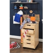 Riverbay Furniture Six Drawer Wood Rolling Storage Cart in Brown