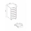 Riverbay Furniture Six Drawer Wood Rolling Storage Cart in Gray