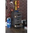 Riverbay Furniture Six Drawer Wood Rolling Storage Cart in Gray