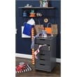 Riverbay Furniture Six Drawer Wood Rolling Storage Cart in Gray